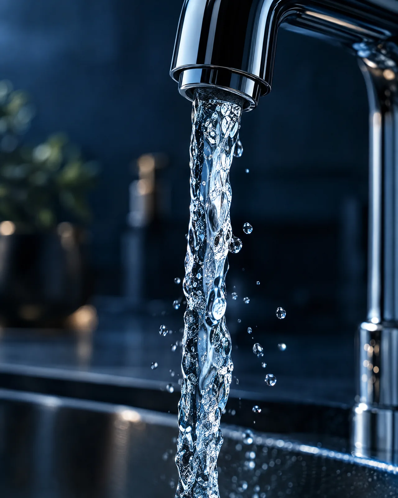 Eau qui coule d'un robinet